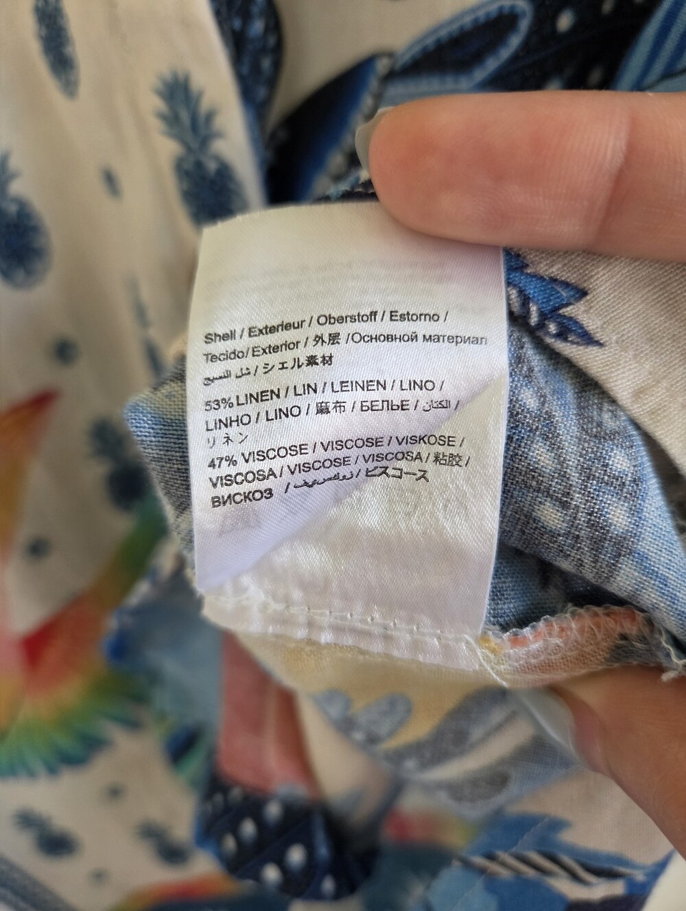 FARM Rio Surf Button Down Shirt Anthropologie Colorful Tropical Print Top XS - Picture 6 of 7